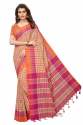 Trendy Lady Terra Checks Cotton Polyester Sarees thumb 3