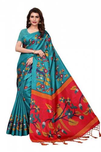 Bird Kalamkari Style Khadi Sarees
