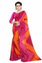 Red And Yellow Georgette Printed Sarees thumb 5
