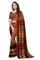 Red And Yellow Georgette Printed Sarees thumb 8