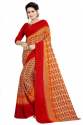Red And Yellow Georgette Printed Sarees thumb 9