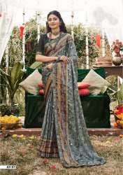 Roopa Chiffon Brasso Foil Print Saree