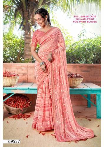 VIBHISHA Georgette Fancy Saree 