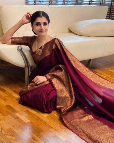 VIRAJ Artistic Lichi Silk Saree  by Shree Balaji Textile