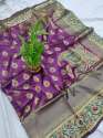 Women Embroidery Work Sana Silk Sarees thumb 3