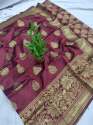Women Embroidery Work Sana Silk Sarees thumb 4