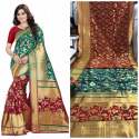 Women Embroidery Work Sana Silk Sarees thumb 7