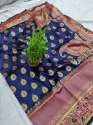 Women Embroidery Work Sana Silk Sarees thumb 8