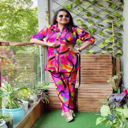 Bold Printed Pleated Coords Set 