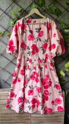 Fancy Floral Printed Crush Western Dress