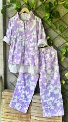 Fancy Floral Printed Soft Mulmul Cotton Cord Set