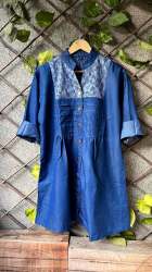 Latest Mesh Work Denim Tunic