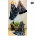 Blue color Hand Block Printed Saree 