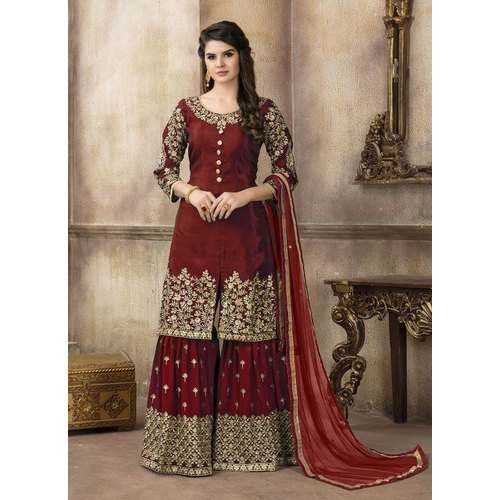 Heavy Embroidered Designer Sharara Suits by Abha Fashion