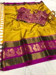 Cotton Silk Sarees With Readymade Blouse