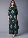 Designer Foil Printed Rayon Palazzo Kurtis thumb 1
