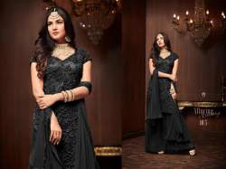 Elegant Embroidered Net Semi Stitched Material