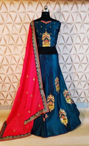 Exclusive Designer Malai Satin Silk Lehenga Choli