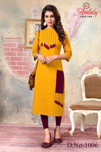 Exclusive Work Cotton Slub Kurtis