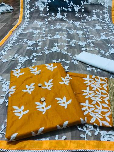 Fancy Work Net Cotton Unstitched Material