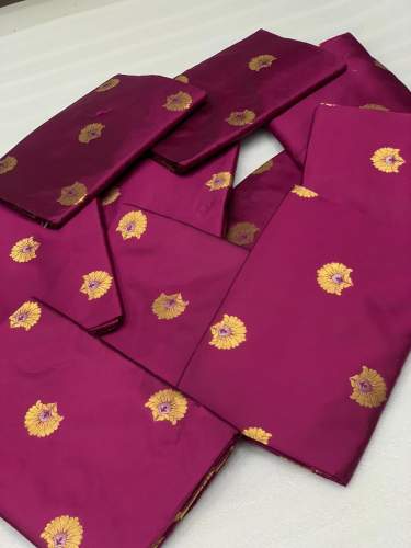 FASHINA Gold Zari Print Soft Banarasi Silk Saress