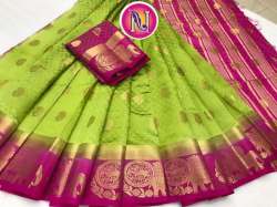 Heavy Gold Zari Print Kanjivaram Silk Sarees