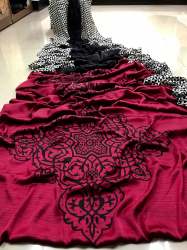 Ladies Party Wear Printed Satin Crepe Sarees