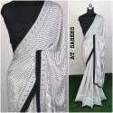 Ladies Party Wear White Tone Silk Crepe Sarees thumb 3