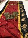 Peacock Design Cotton Silk Sarees thumb 2