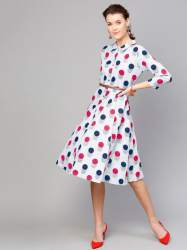 Stylish Printed Slub Cotton One piece Kurtis