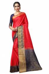 Women Gold Zari Print Nylon Sarees