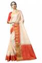 Women Gold Zari Print Nylon Sarees thumb 2