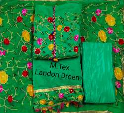 Chanderi With Aari Work Dress Materials