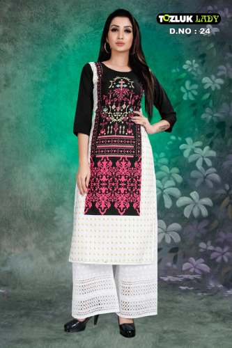 ruhi  fashion fancy kurti with plazzo 