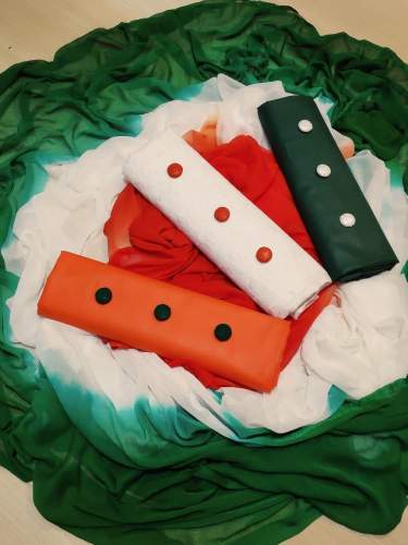 Stylish Orange Cotton Dress Material