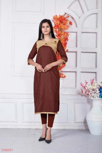 Designer cotton slub kurti -