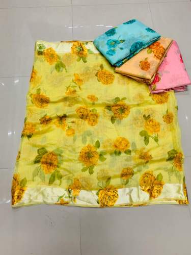 flower cotton silk saree
