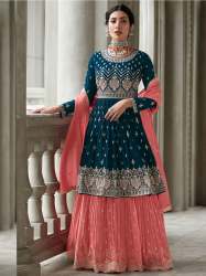 Designer Partywear Indowestern-Blooming Georgatte 