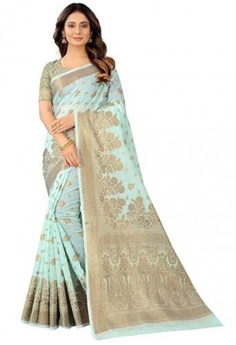 Buy Cotton Silk Jacquard Liza Store Brand Saree by Leeza Store