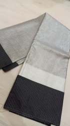 Black and White cotton silk saree