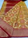 Designer Pure Handloom Banarsi Multi Color saree thumb 1