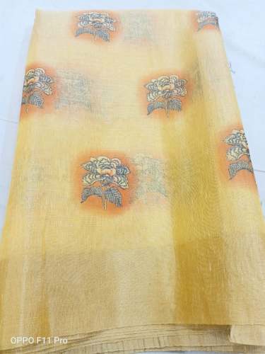 Organza yellow printed 