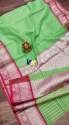 Party wear Green Pure Banarsi Saree