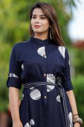 Blue Long Gown Style Kurti 
