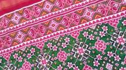 Pink color Patola Hand weaving Saree