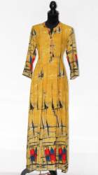Designer Printed Mustard Indo western Gown 