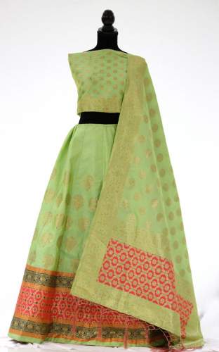 Designer Semi Stitched Banarasi Lehenga  by CD s Closet