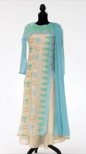 Indo western Chanderi Gown  by CD s Closet