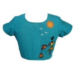 Embroidered Round Neck blouse 