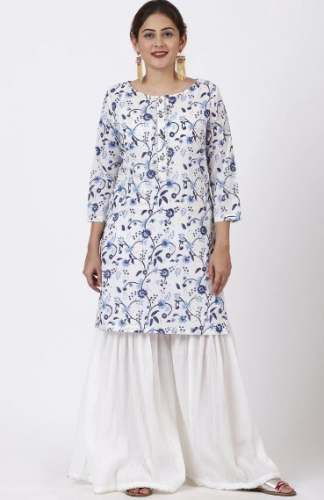 Printed Floral Gotta Kurti by Anokherang